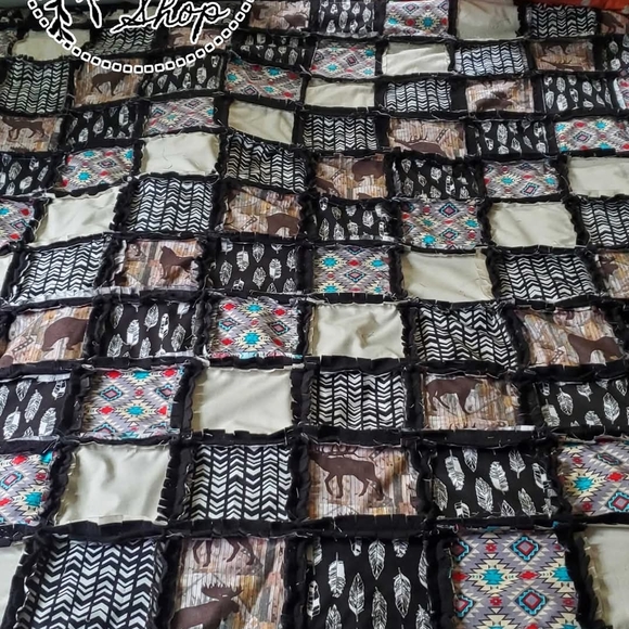 Handmade Patchwork Quilt with Animal and Tribal Patterns
